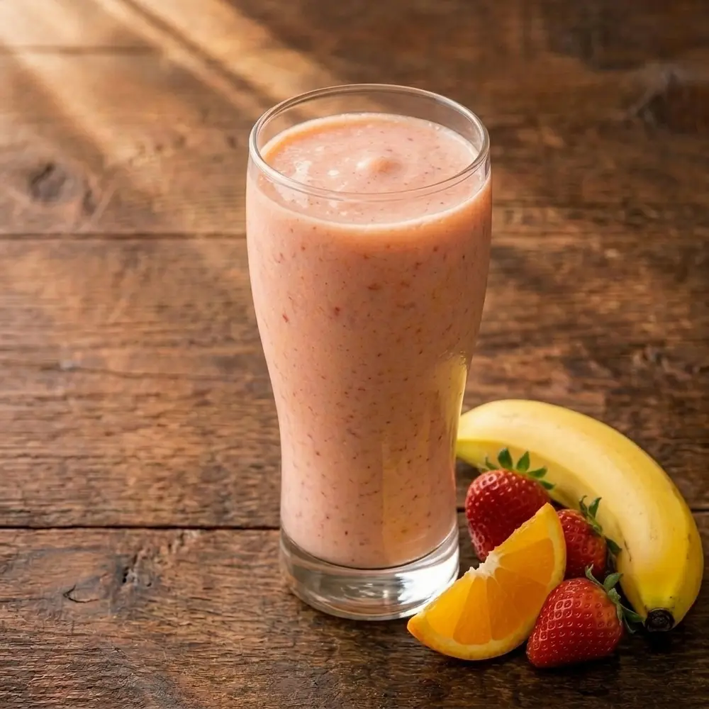 Banana, Strawberry and Orange Smoothie