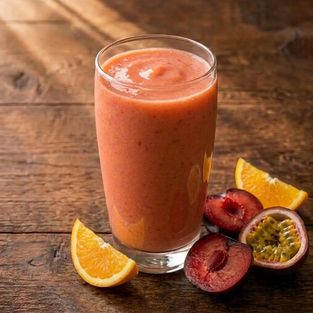Plum, Passion Fruit and Orange Smoothie